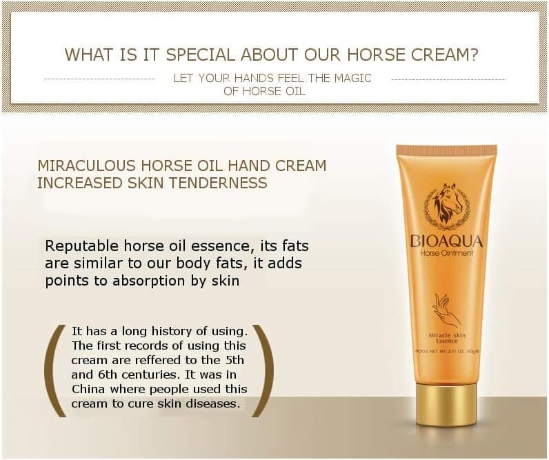 BIOAQUA Horse Oil Hand Cream Anti-ageing Ointment Miracle Skin Care - 60g 7