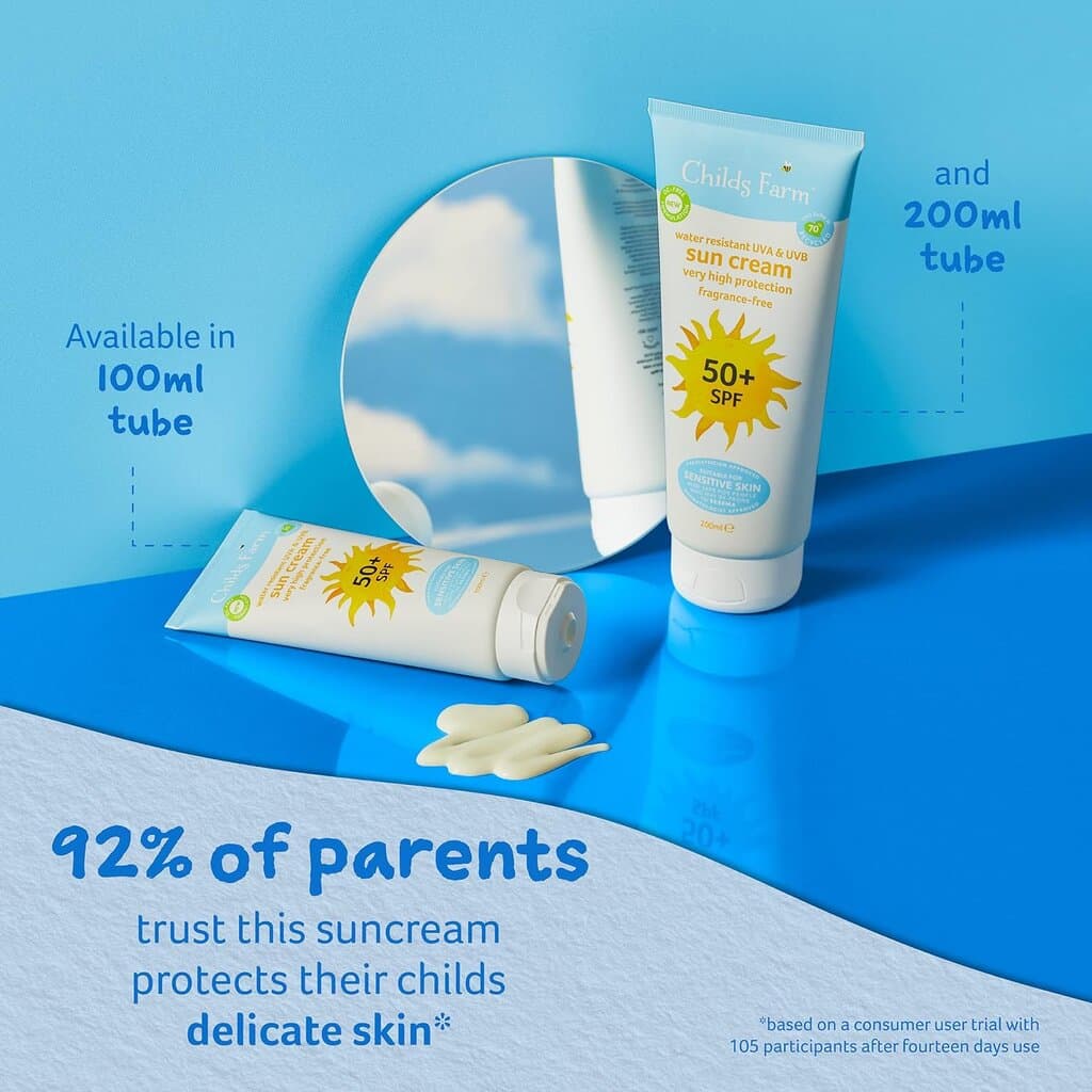 Childs Farm Kids and Baby Sun Cream SPF 50plus Water Resistant UVA  - 100ml 3