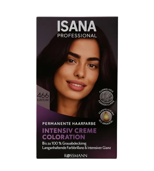 Isana Intensive Creme Coloration 466 Aubergine Permanent Hair Dye - 120g 1
