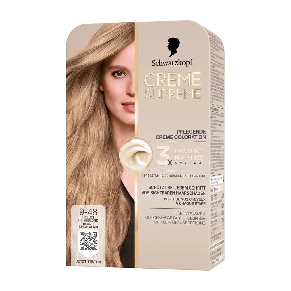 Schwarzkopf CREME SUPREME 9-48 light beige blonde nourishing cream color 1