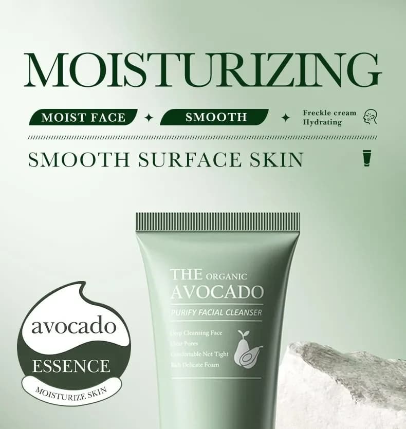 Natural avocado facial foam Sadoer The Organic Avocado Purify Facial Cleanser - 100g 2