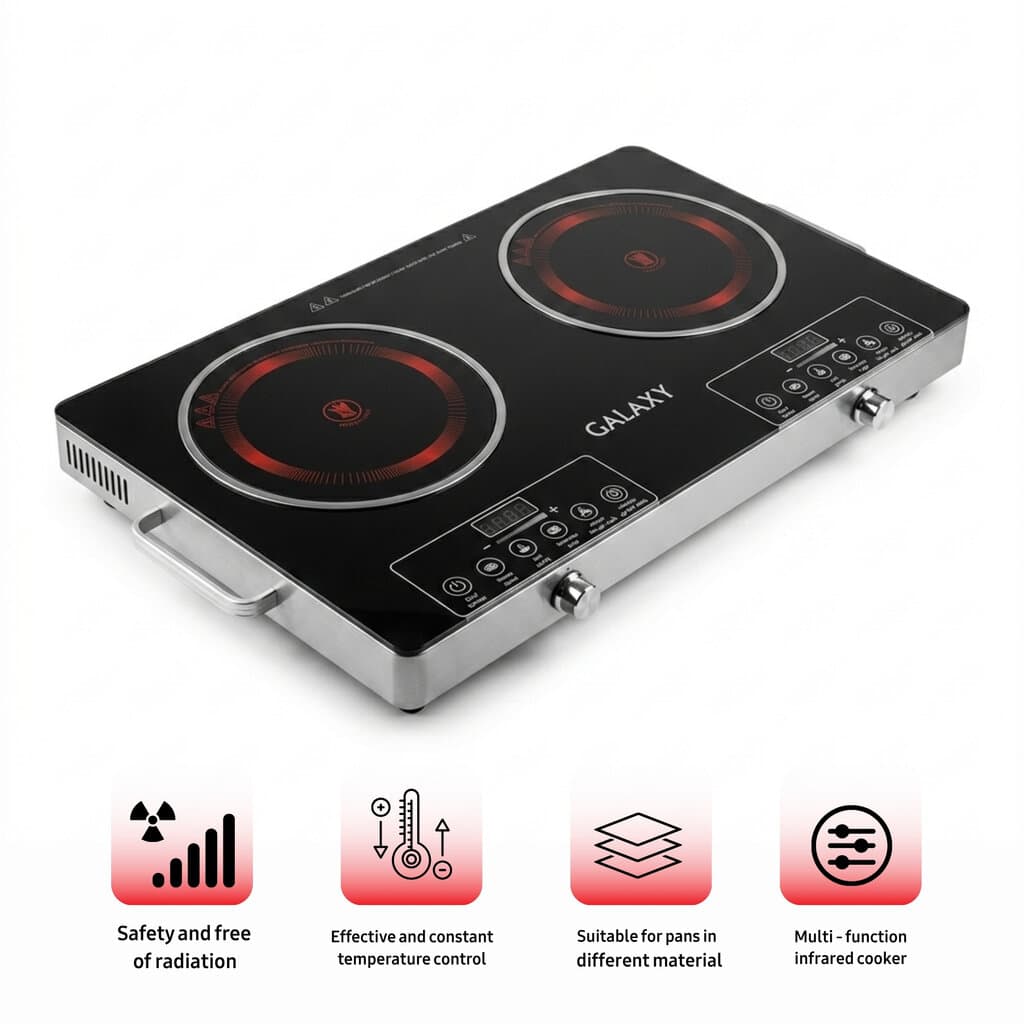 Professional 67 cm Double Electric Oven with Infrared Heating System 1