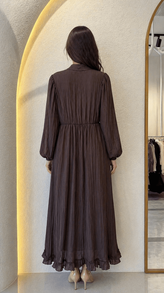 Abel Women's Cotton Dress - Dark Brown (36) 2