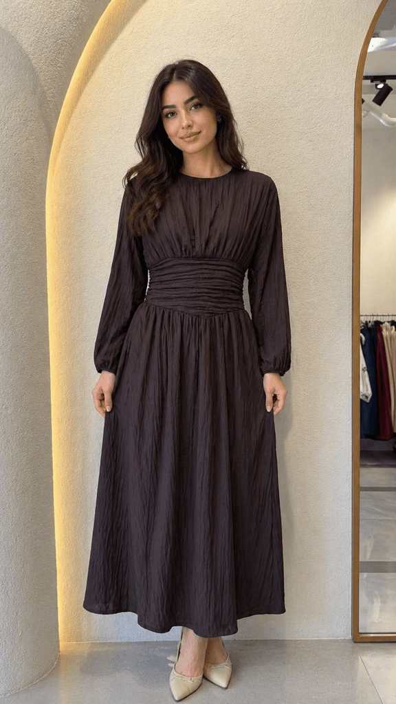 Moila Women's Viscose Dress - Dark Brown (36) 1