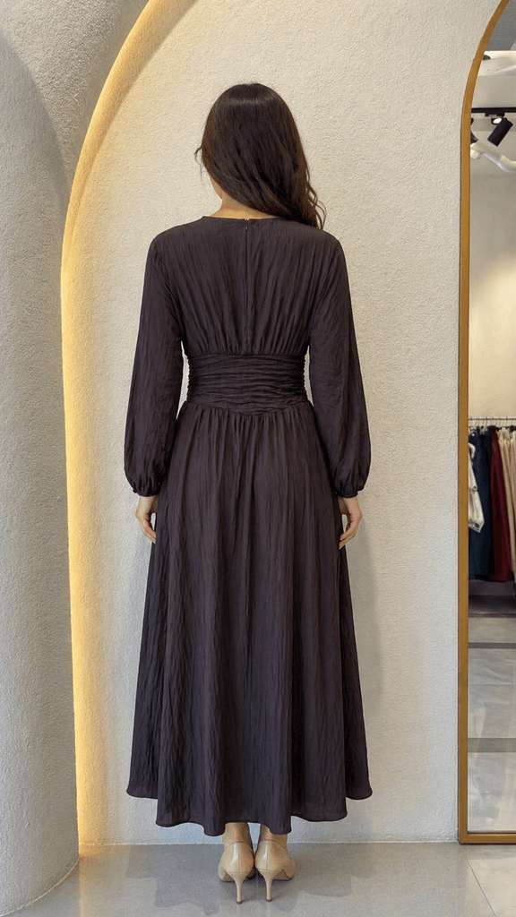 Moila Women's Viscose Dress - Dark Brown (36) 2