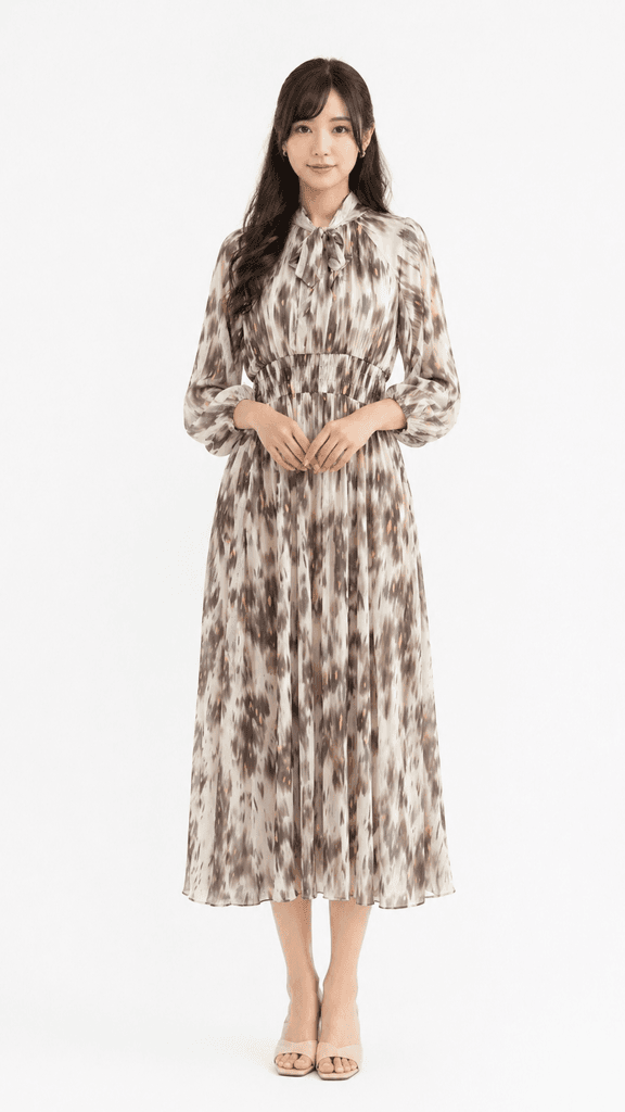 Moda Ala Women's Cotton Dress - Brown (36) 1