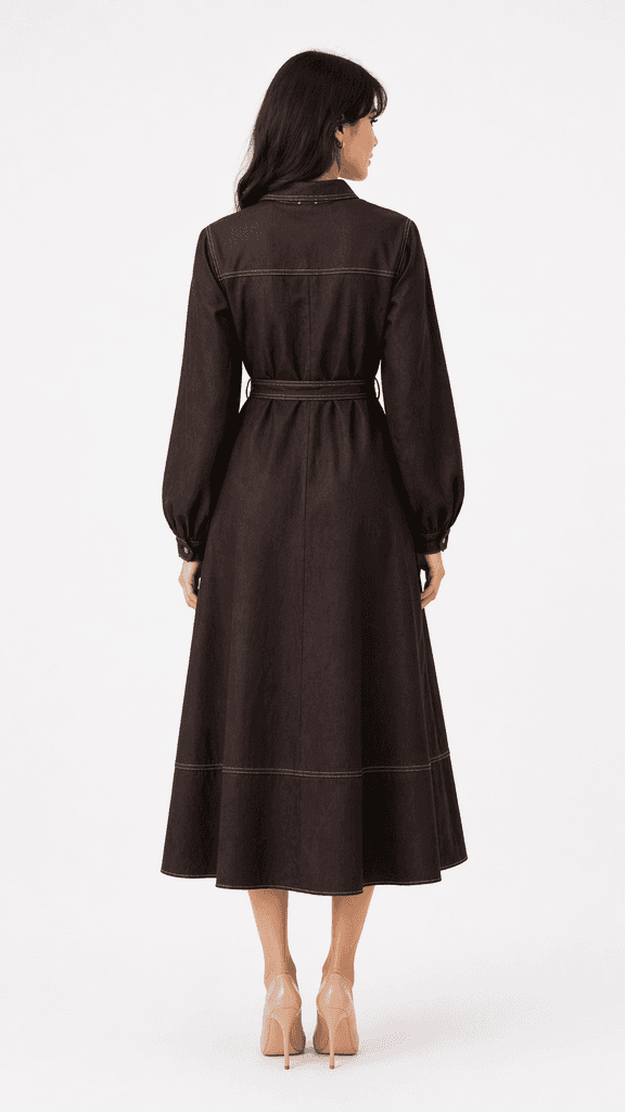 Quqa Women's Cotton Dress - Dark Brown (S) 2