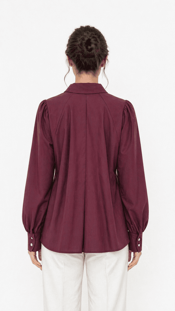 Henza Women's Shirt - Dark Red (S) 2