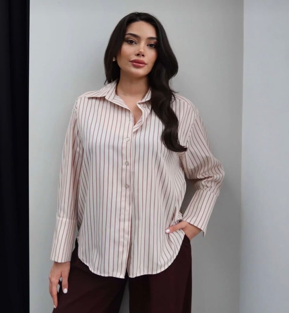 Hot Fashion Women's Cotton Shirt - White (S) 1