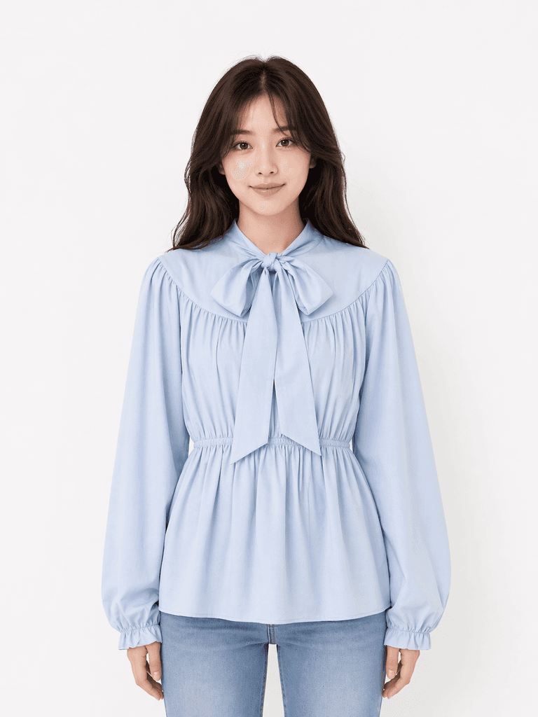 Henza Women's Long Blouse - Light Blue (36) 1