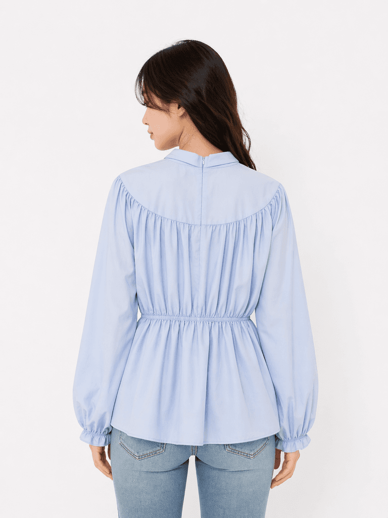 Henza Women's Long Blouse - Light Blue (36) 2