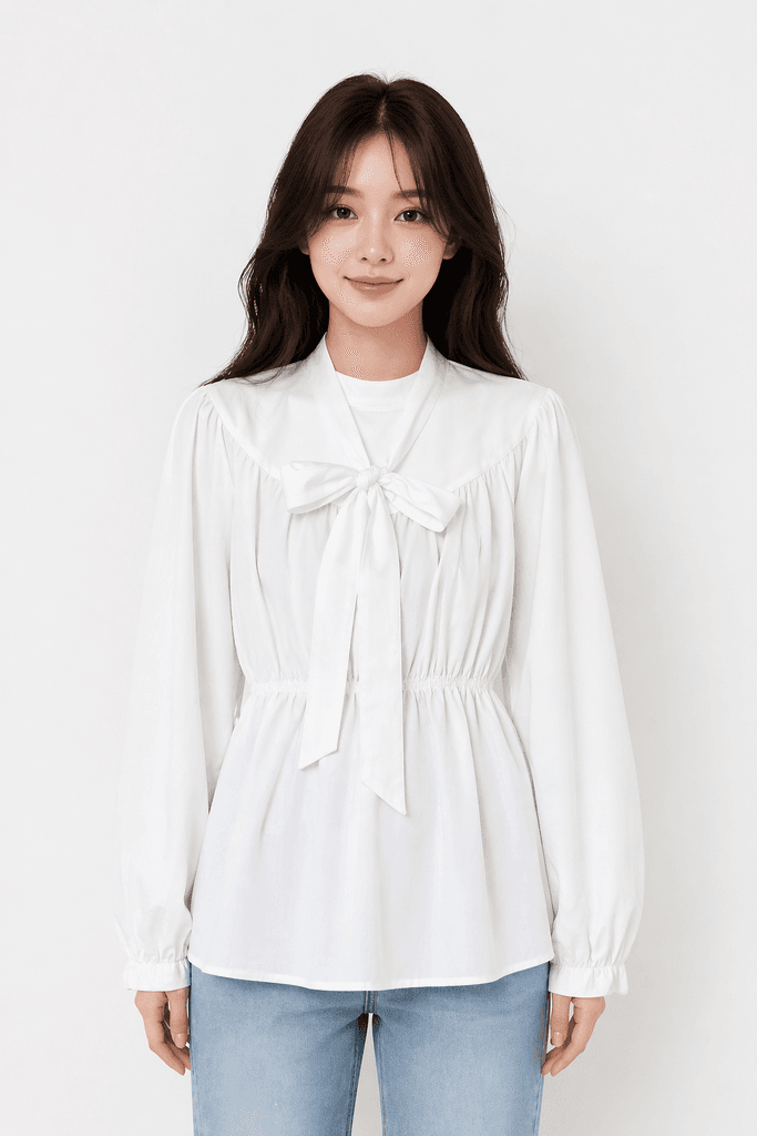 Henza Women's Long Blouse - White (36) 1