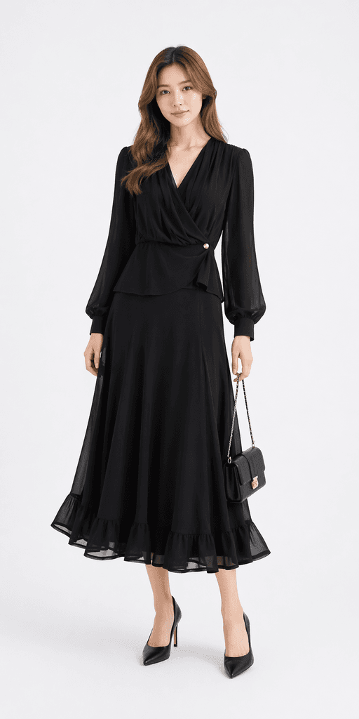 Modaala Women's Cotton Two-Piece Set - Black (36) 1