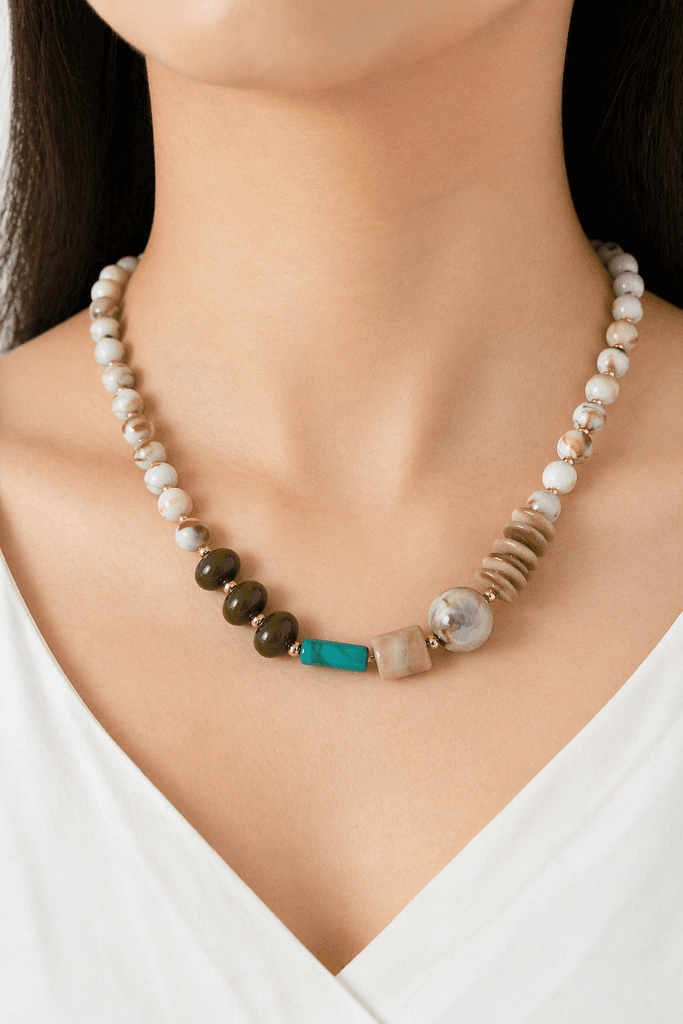 Women's Metal Necklace - White 1