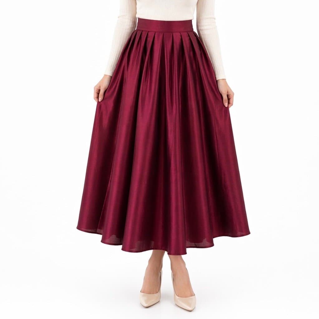 Anewsta Women's Skirt - Dark Red (S) 2