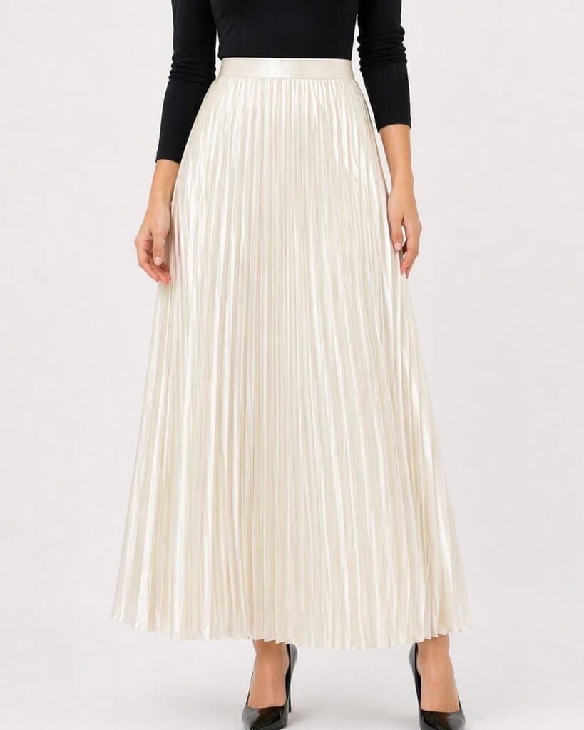 Henza Women's Satin Skirt - White (Free Size) 2