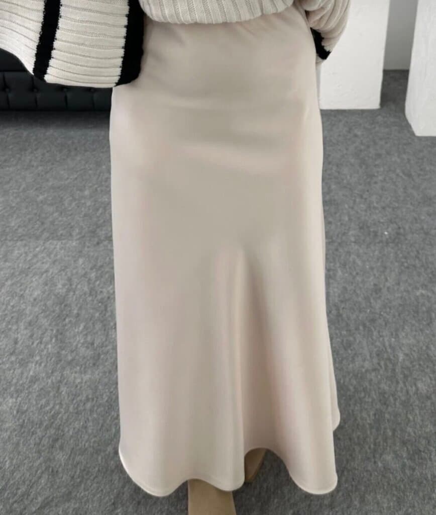 Karen Women's Satin Skirt - Cream (S) 2