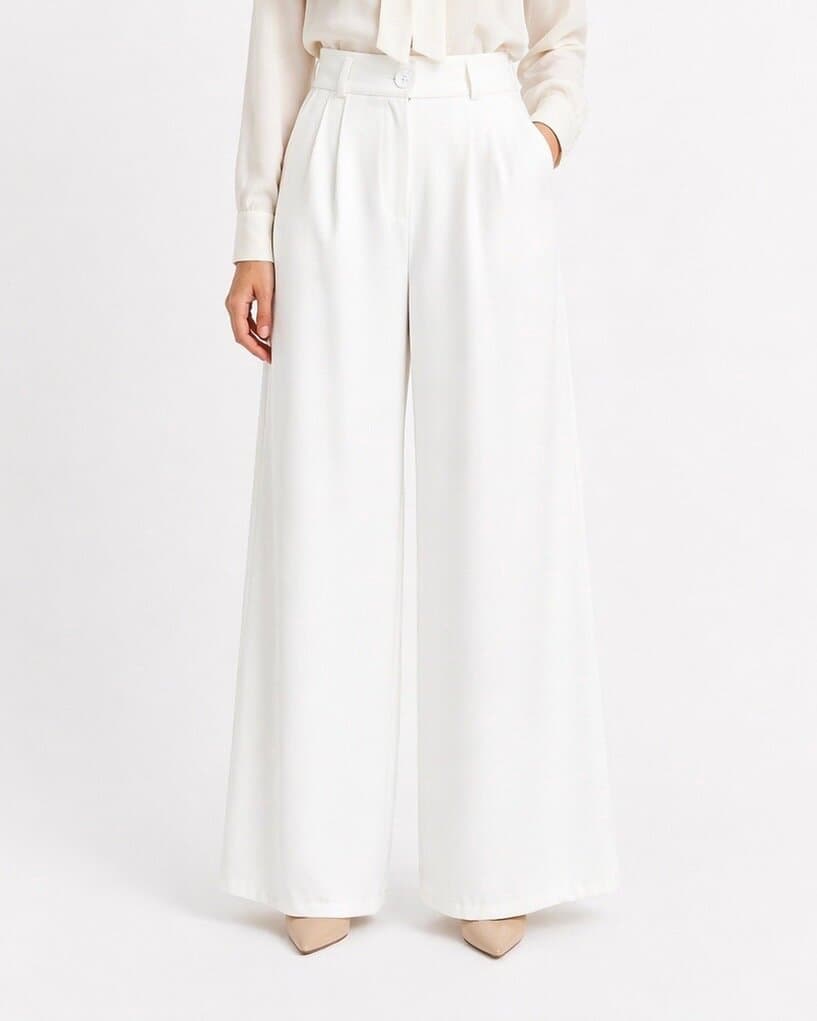 H&A Istanbul Women's Wide-Leg Pants - White (36) 3