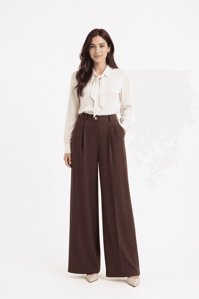 H&A Istanbul Women's Wide-Leg Pants - Dark Brown (36) 1