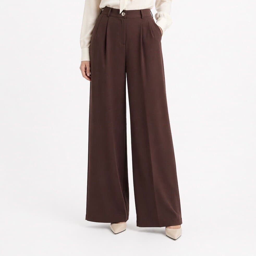 H&A Istanbul Women's Wide-Leg Pants - Dark Brown (36) 3