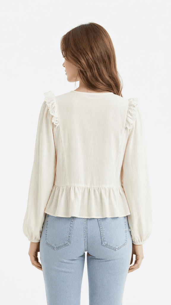 ESQ Women's Blouse - Off White (M) 2