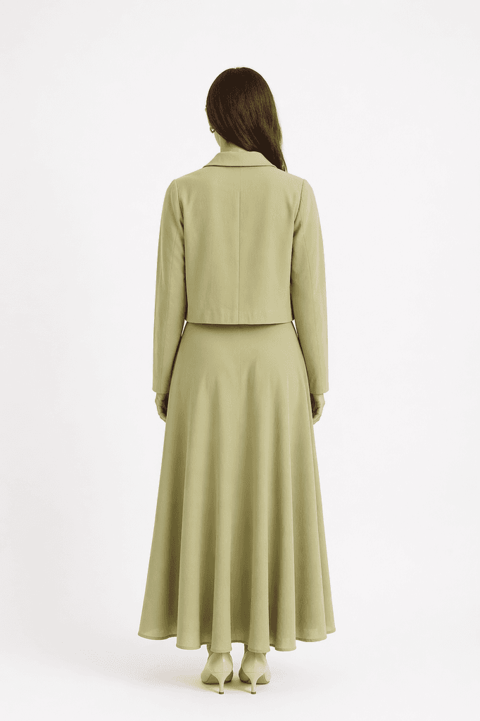 Henza Women's Jacket & Skirt Set - Light Green (S) 2