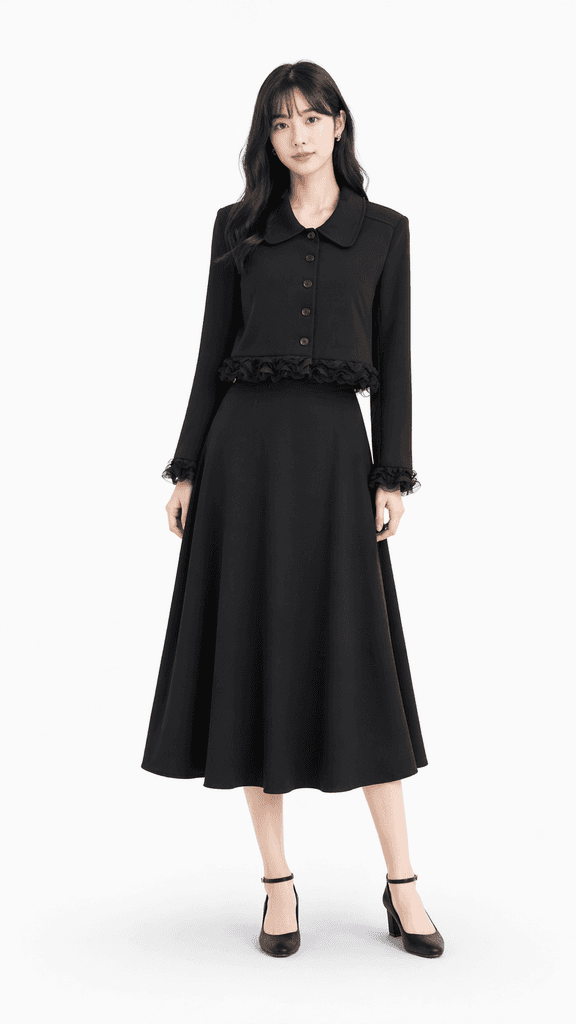 Line Women's Jacket & Skirt Set - Black (S) 1