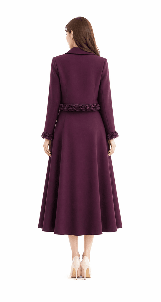 Line Women's Jacket & Skirt Set - Dark Red (S) 2