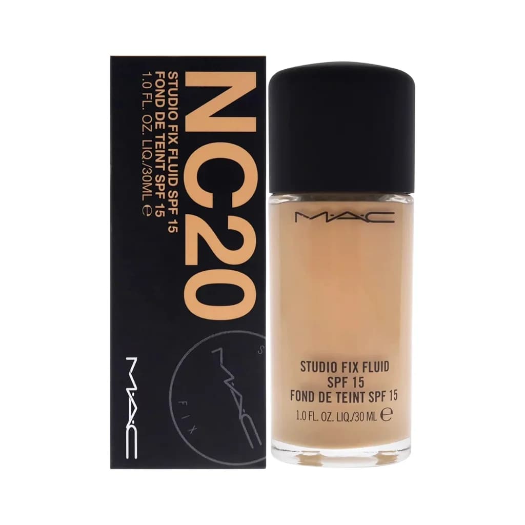 MAC Studio Fix Fluid SPF 15 24HR Matte Foundation + Oil Control - NC20 (30ml) 1