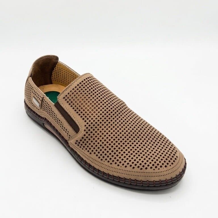 Grand Oxford Men's Leather Shoes - Light Brown (44) 3