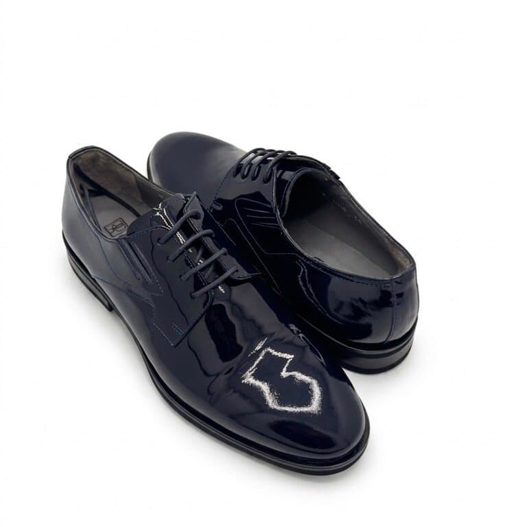 Grand Oxford Men's Leather Shoes - Navy Blue (45) 1