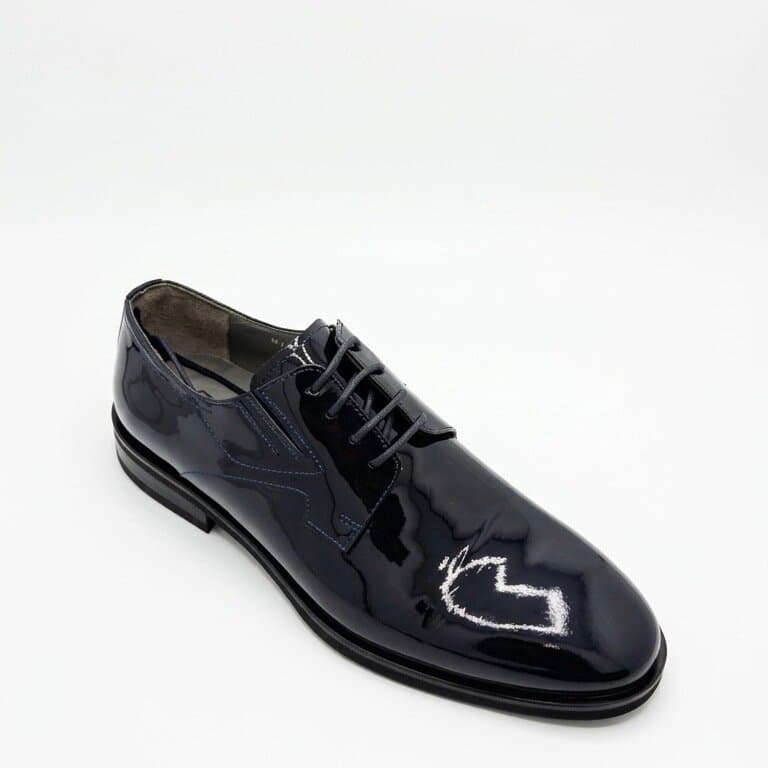 Grand Oxford Men's Leather Shoes - Navy Blue (45) 2