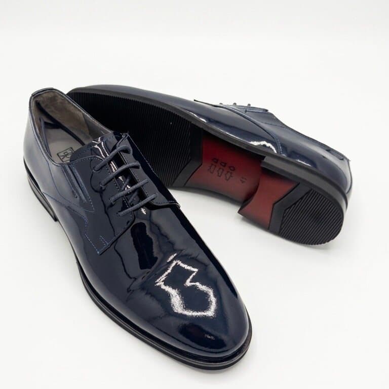 Grand Oxford Men's Leather Shoes - Navy Blue (45) 3