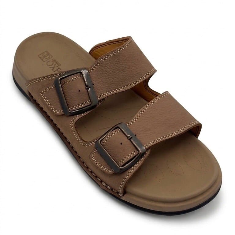Grand Oxford Women's Leather Slide Sandals - Brown (36) 2