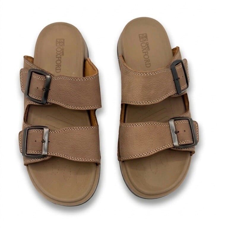 Grand Oxford Women's Leather Slide Sandals - Brown (36) 3