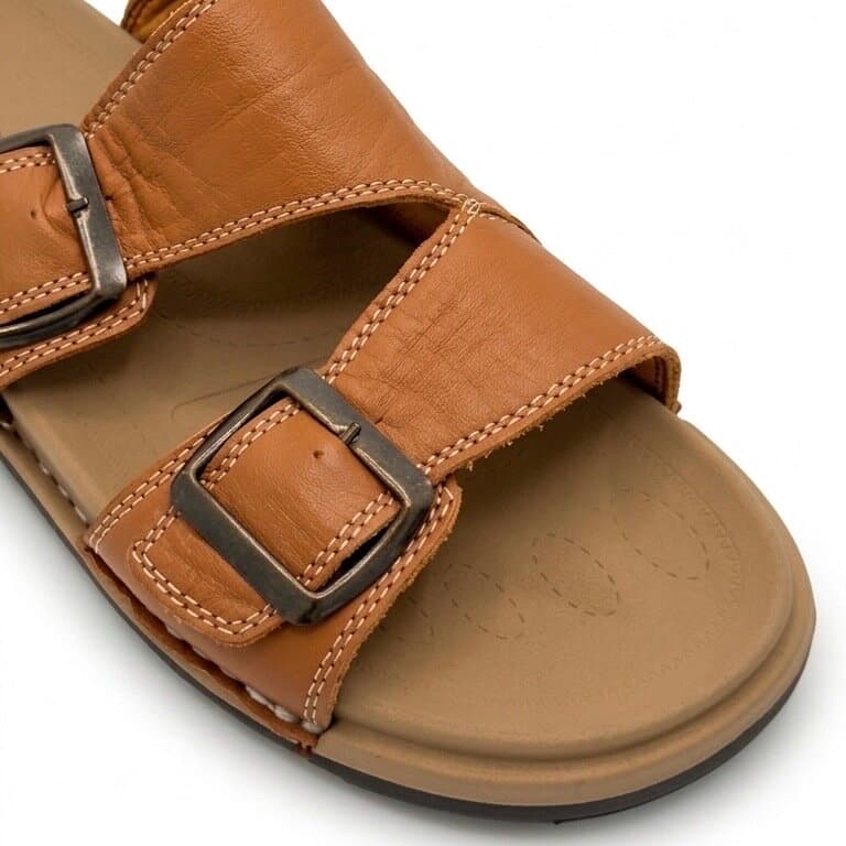 Grand Oxford Women's Leather Slide Sandals - Brown (36) 2
