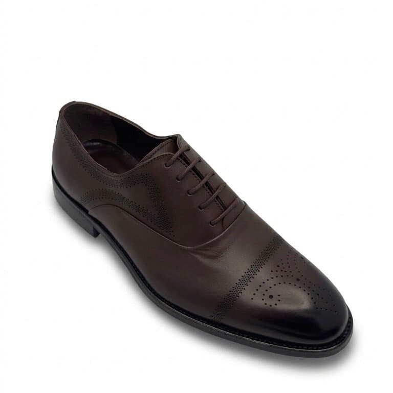 Grand Oxford Men's Leather Shoes - Dark Brown (45) 2