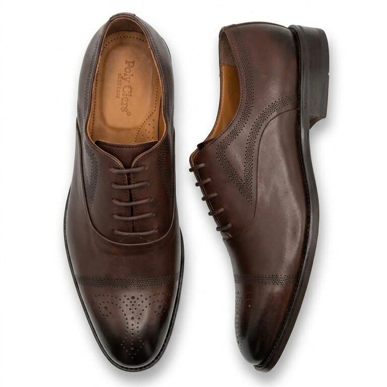 Grand Oxford Men's Leather Shoes - Dark Brown (45) 3