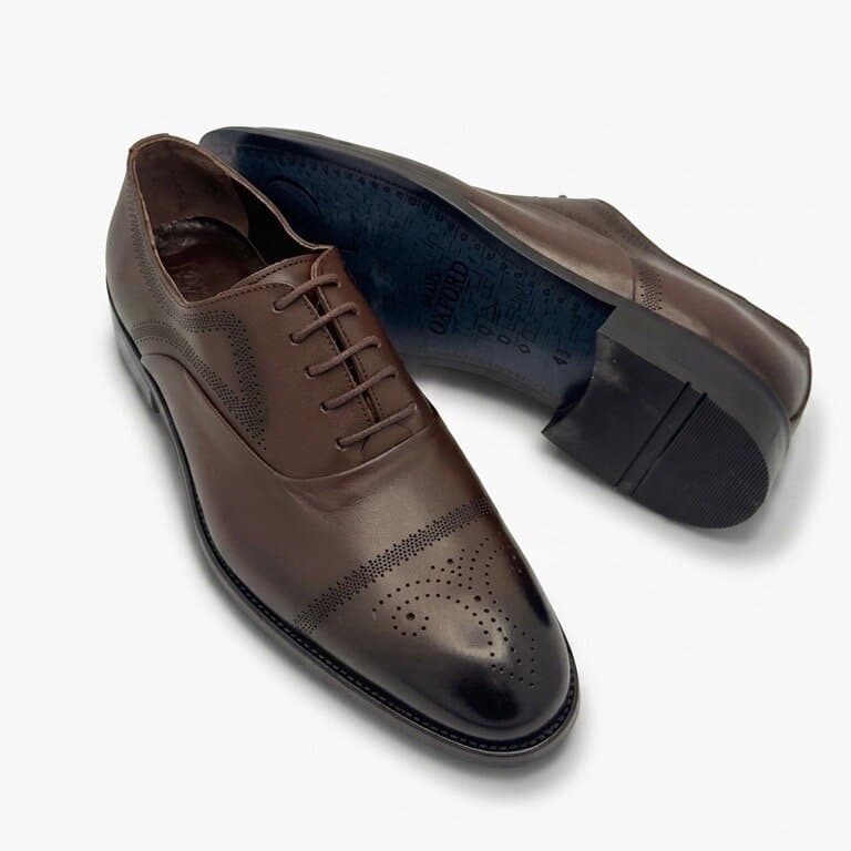 Grand Oxford Men's Leather Shoes - Dark Brown (45) 4