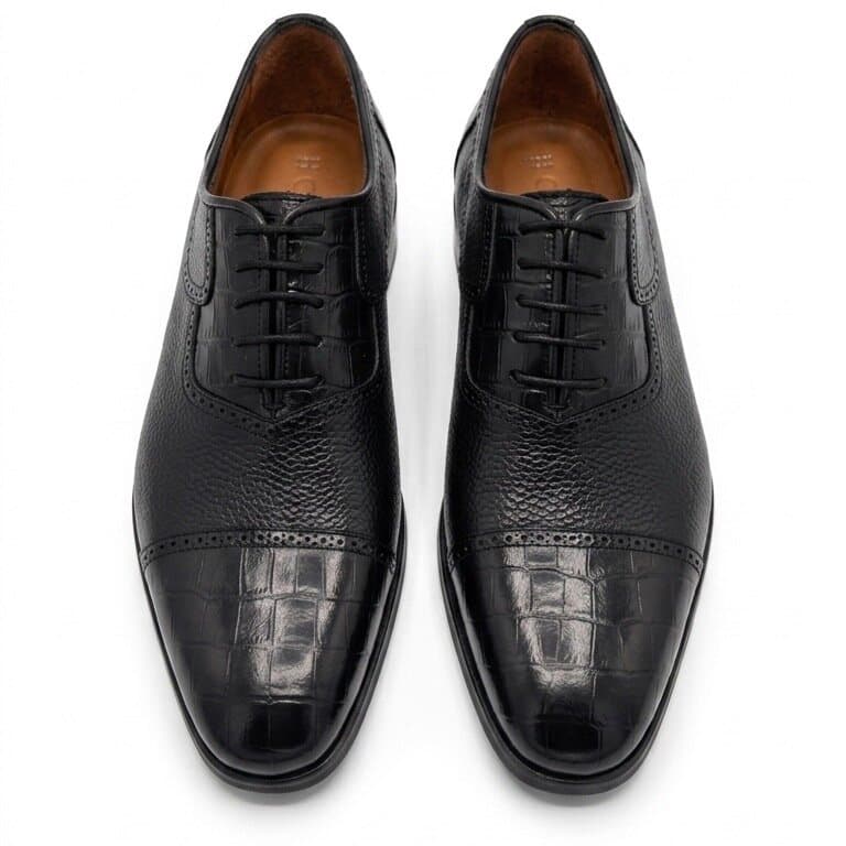 Grand Oxford Men's Leather Shoes - Black (45) 1