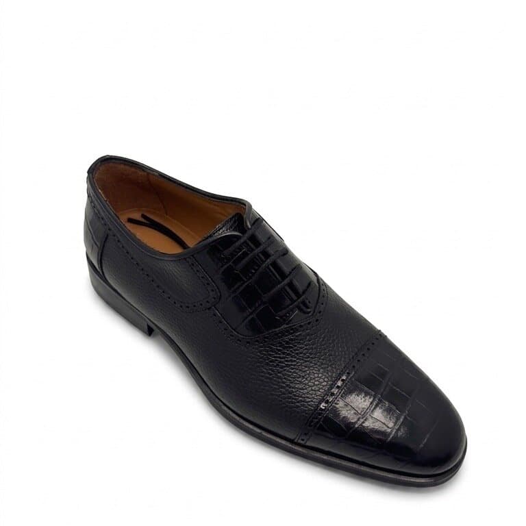 Grand Oxford Men's Leather Shoes - Black (45) 2