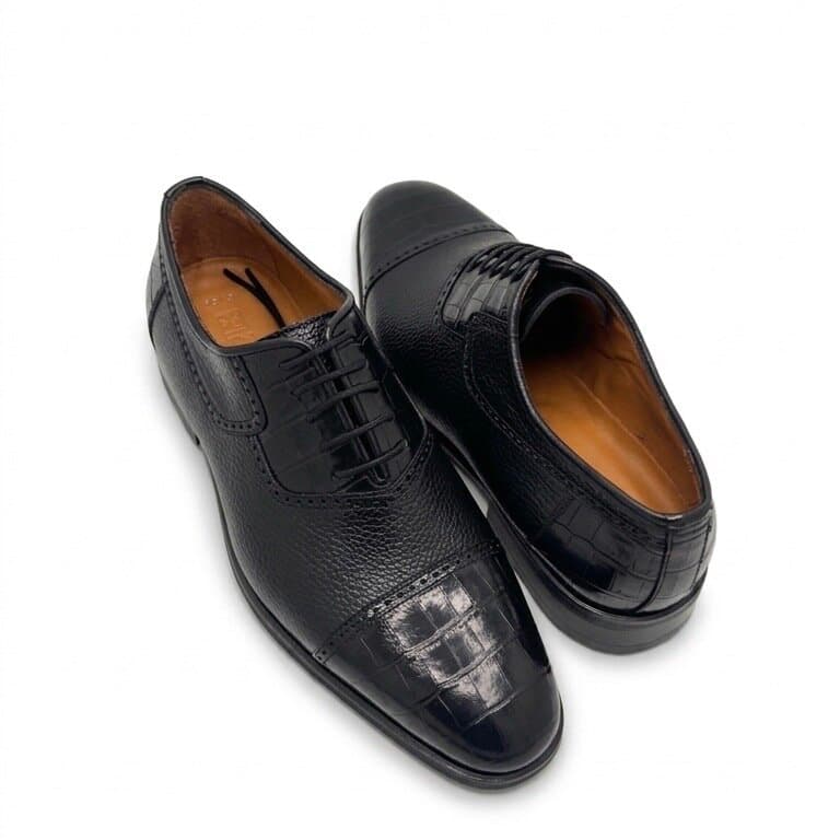 Grand Oxford Men's Leather Shoes - Black (45) 3