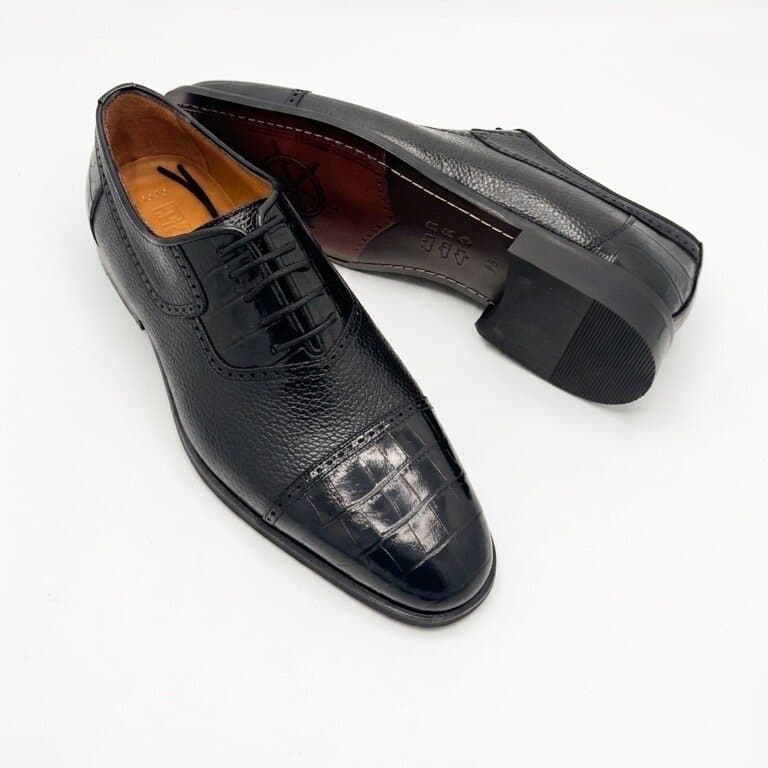 Grand Oxford Men's Leather Shoes - Black (45) 4