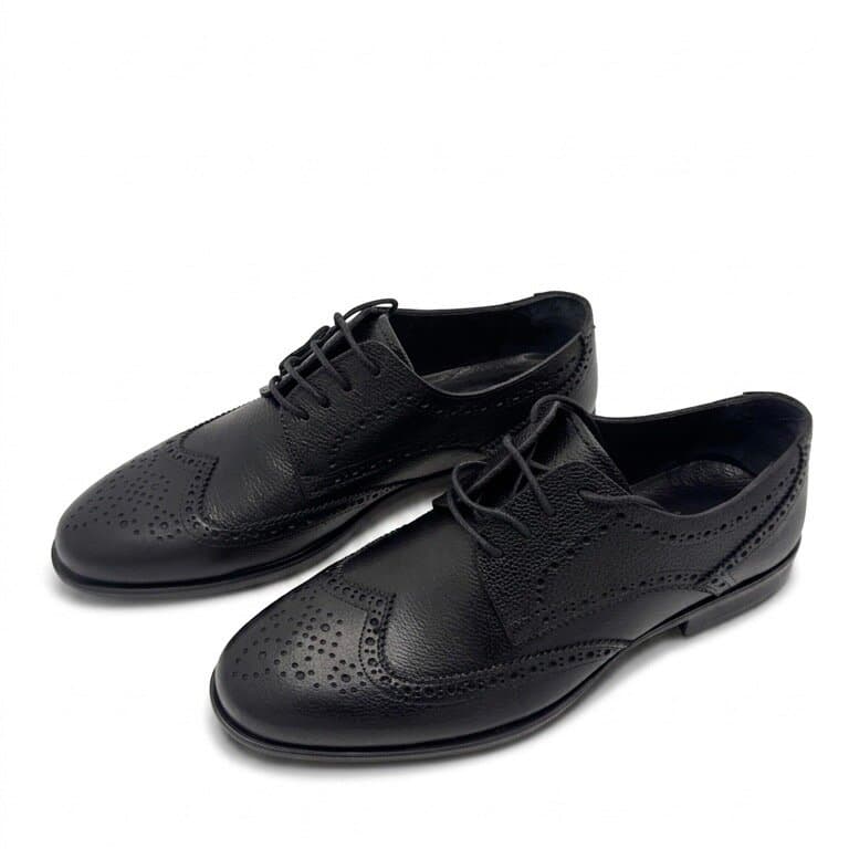 Past Step Men's Leather Shoes - Black (45) 1