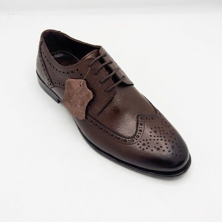 Past Step Men's Leather Shoes - Dark Brown (45) 2