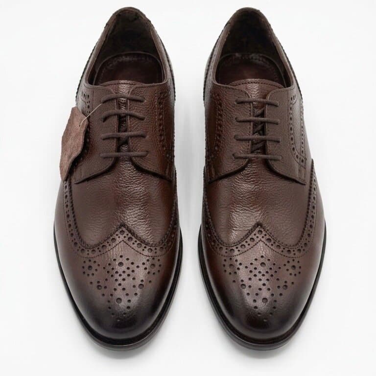 Past Step Men's Leather Shoes - Dark Brown (45) 3