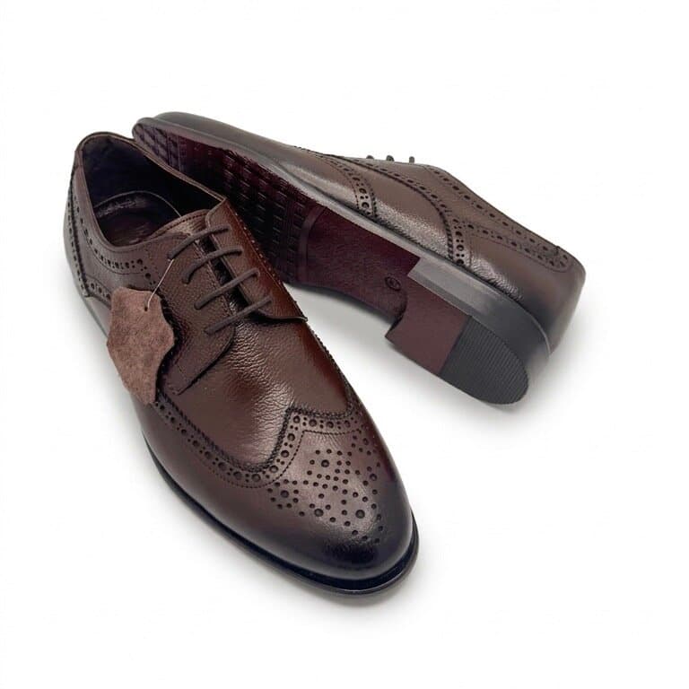 Past Step Men's Leather Shoes - Dark Brown (45) 4