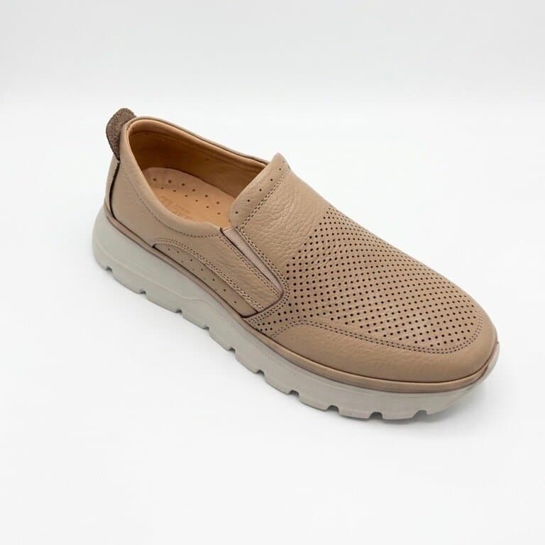 Grand Oxford Men's Leather Shoes - Light Brown (45) 2