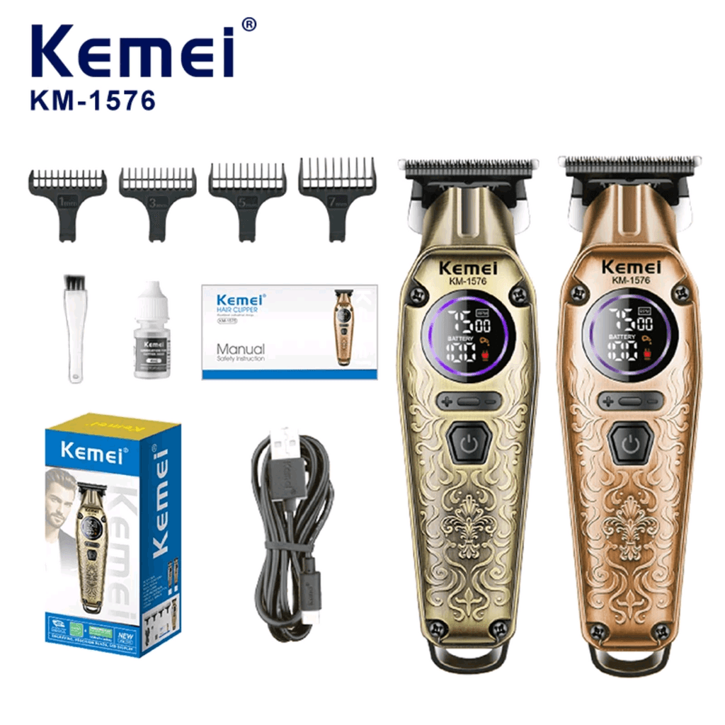 ماكينة حلاقة Kemei KM-1576 الاحترافية المعدنية بشاشة LCD ذكية 3