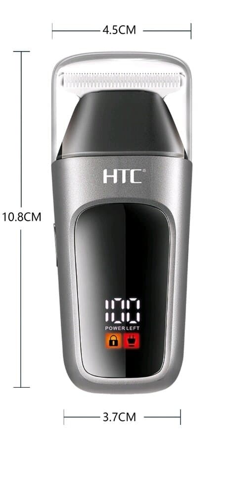 ماكينة حلاقة HTC AT-119 اللاسلكية المدمجة مع شاشة LED رقمية 3